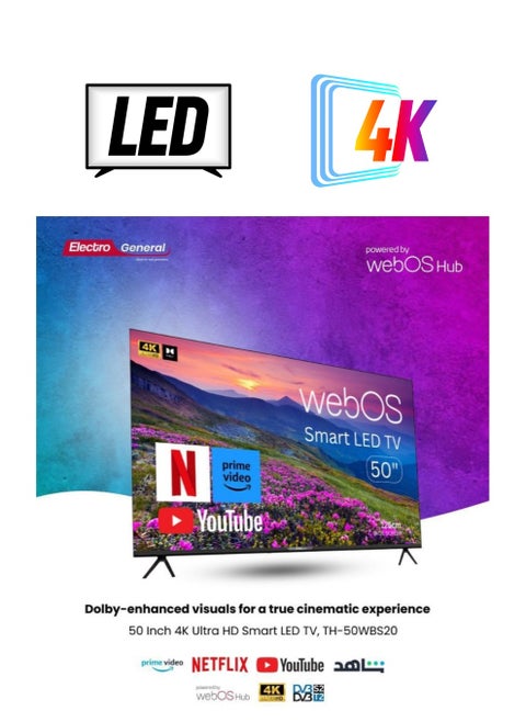 50-Inch Smart WEB OS LED TV UHD 4K – Model TH-50WBS20 – Advanced Features, Stunning Visuals, and Seamless Connectivity