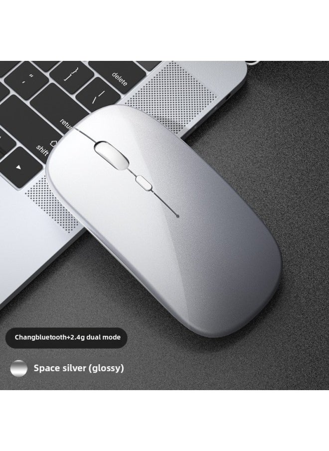 Generic - Wireless Mouse Charging Mute Bluetooth Dual-mode Home Office Laptop Desktop External Unlimited-Color:▓Sky Blue/bluetooth Dual Template [silent + Rechargeable] 2.4g Wireless + Bluetooth 5.2 - Free Mouse Pad - Official Standard░ - Image 1