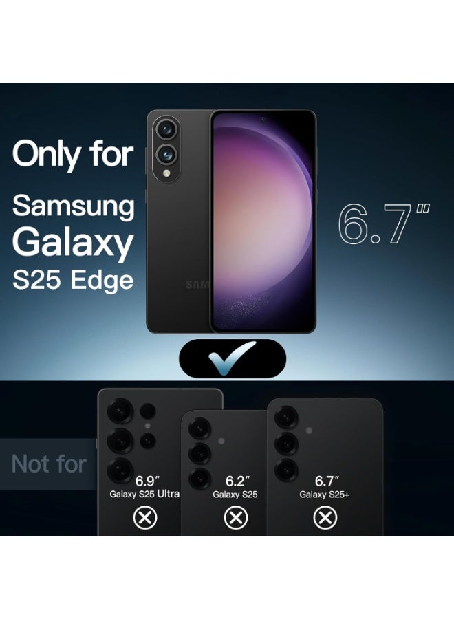 BORTONY Samsung Galaxy S25 Edge Case Cover Slim Clear Luxury with Screen Protector & Camera lens Protector Compatible with MagSafe Cover for S25 Edge 6.7-inch - Image 2