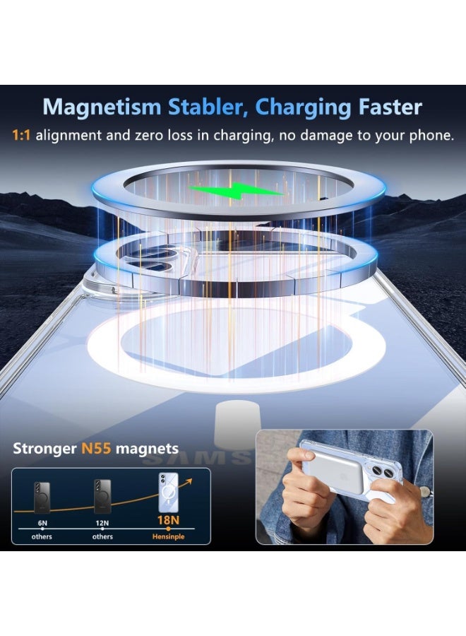 BORTONY Samsung Galaxy S25 Edge Case Cover Slim Clear Luxury with Screen Protector & Camera lens Protector Compatible with MagSafe Cover for S25 Edge 6.7-inch - Image 4