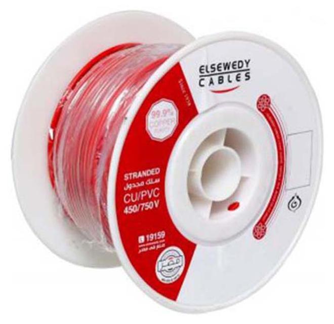 ELSEWEDY ELECTRIC El Sewedy Electric Stranded Copper Wire - 2 mm - 100m - Red