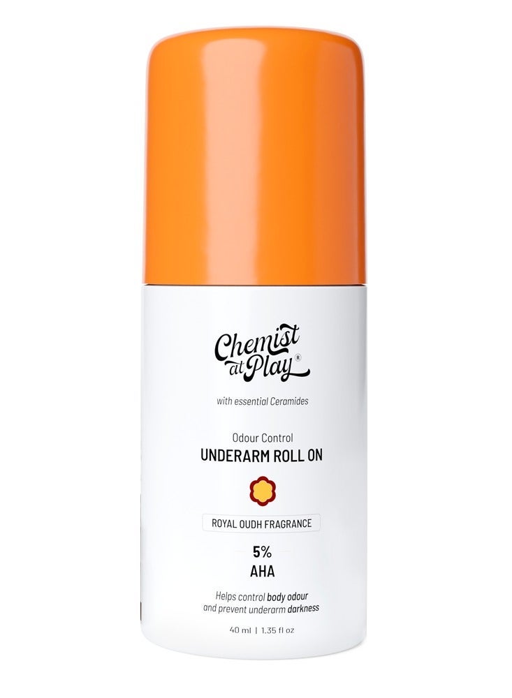 Chemist at Play Underarm Roll-On With 5% Aha, Lactic Acid And 1% Mandelic Acid | Prevents Body Odour, Brightens Skin And Exfoliates Underarm | For Sensitive Skin | Royal Oudh Fragrance | Alcohol Free & Exfoliating Body Wash | 4% (Salicylic Acid, Vitamin E And Lactic Acid) | Paraben And Sls Free | Removes Tan| Prevents Dry, Rough, Bumpy Skin | Men And Women Bundle - Image 2