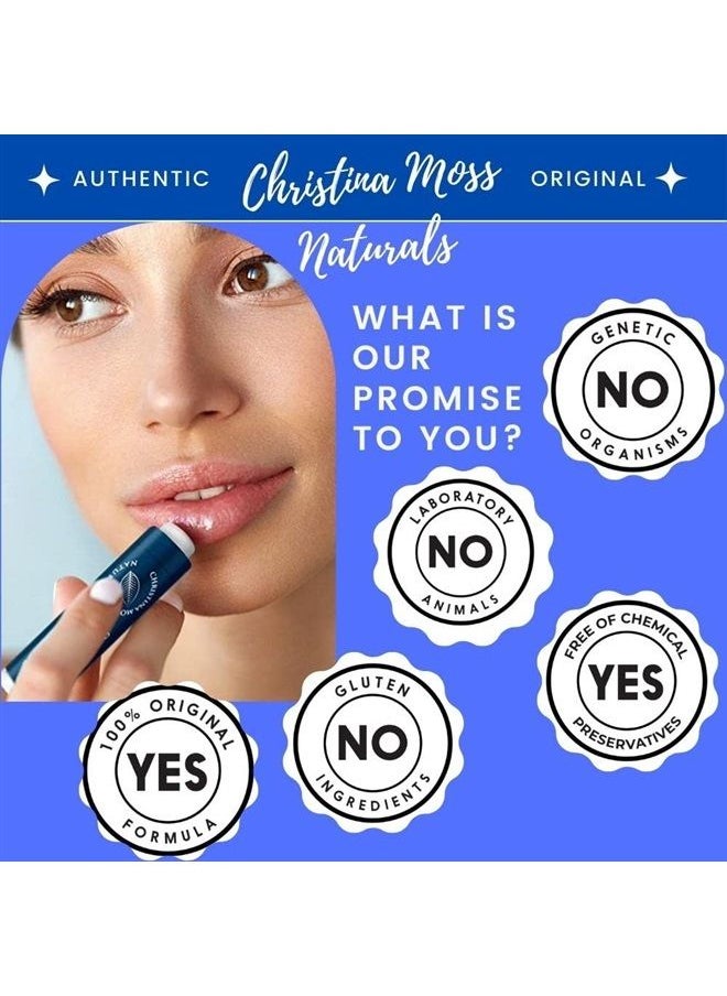 Christina Moss Naturals - Unflavored Lip Balm - Lip Care for Cracked or Dry Lips, Moisturizing Lip Balm with Organic Aloe Vera, Coconut Oil, Vitamin E & Beeswax, Lip Balm Pack of 6, Lip Balm for Men or Women or Kids Lipbalm - Image 1