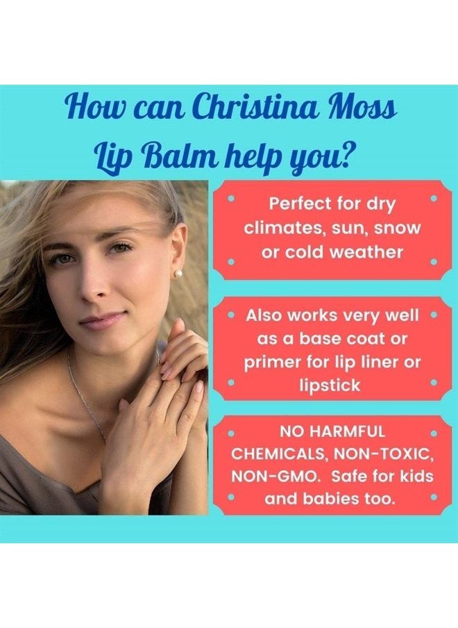 Christina Moss Naturals - Unflavored Lip Balm - Lip Care for Cracked or Dry Lips, Moisturizing Lip Balm with Organic Aloe Vera, Coconut Oil, Vitamin E & Beeswax, Lip Balm Pack of 6, Lip Balm for Men or Women or Kids Lipbalm - Image 1