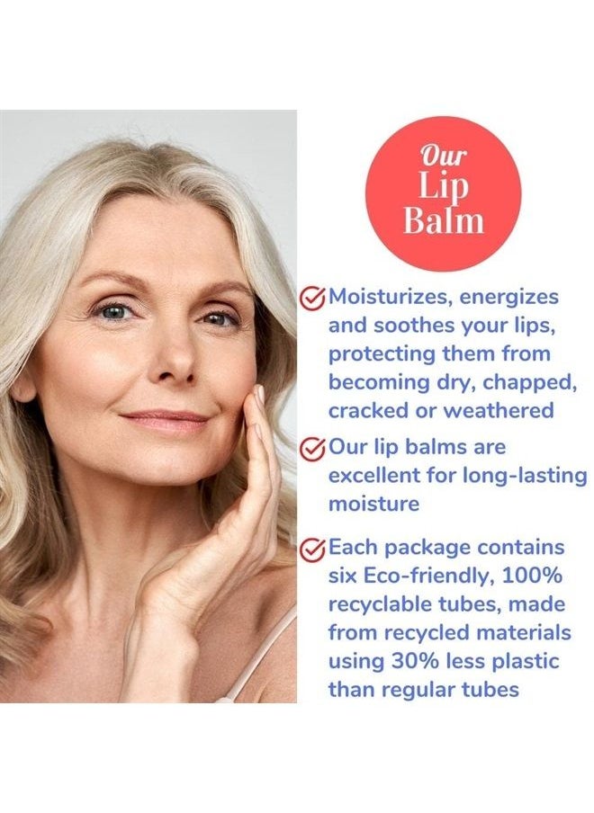 Christina Moss Naturals - Unflavored Lip Balm - Lip Care for Cracked or Dry Lips, Moisturizing Lip Balm with Organic Aloe Vera, Coconut Oil, Vitamin E & Beeswax, Lip Balm Pack of 6, Lip Balm for Men or Women or Kids Lipbalm - Image 1