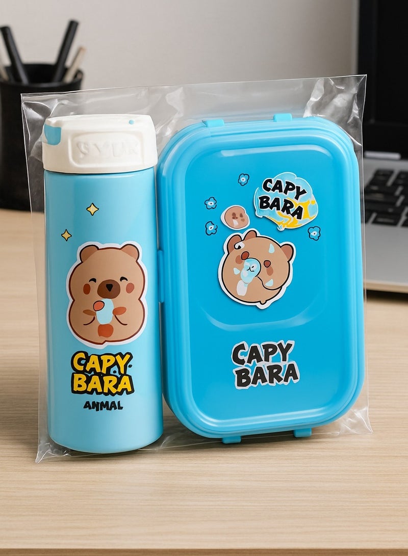CAPY BARA Capybara Cartoon Lunchbox & Water Bottle Set - Image 1