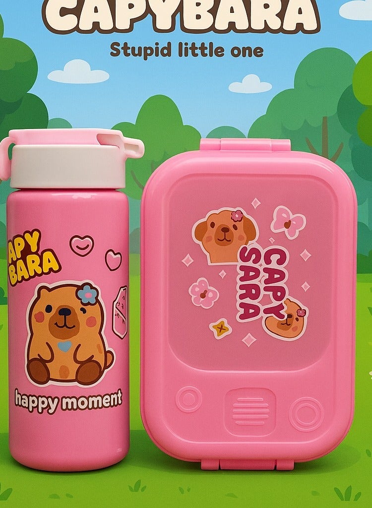 CAPY BARA Capybara Cartoon Lunchbox & Water Bottle Set - Image 2