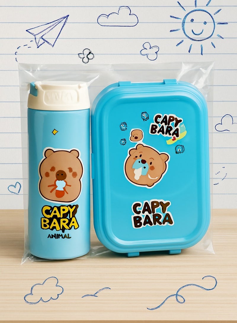 CAPY BARA Capybara Cartoon Lunchbox & Water Bottle Set - Image 3