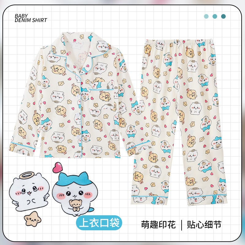 Children'S Pajamas Thin Baby Girls Suit Princess Little Girls Autumn Long Sleeve Cardigan Home Clothes - Image 5