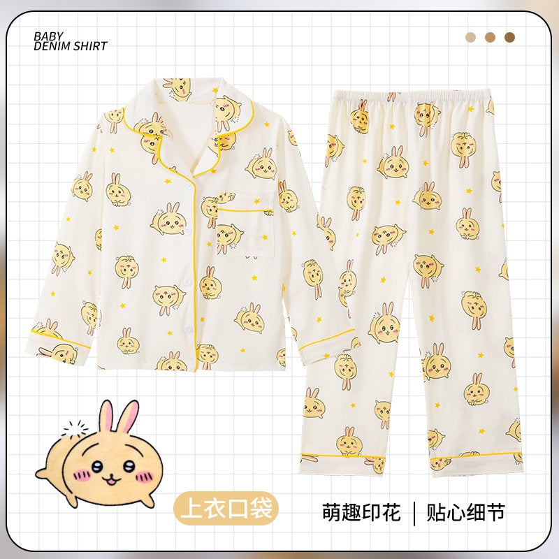 Children'S Pajamas Thin Baby Girls Suit Princess Little Girls Autumn Long Sleeve Cardigan Home Clothes - Image 4