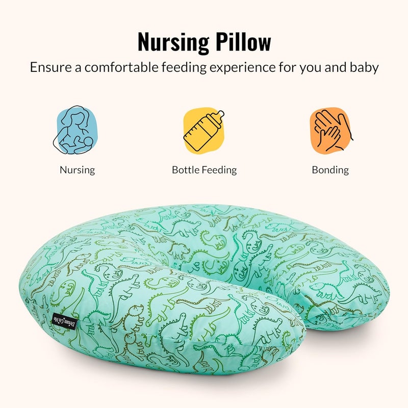 Dream On Me Beeboo Nursing Pillow and Positioner - Soft and Breathable Fabric for Breastfeeding and Bottlefeeding, Green - Image 4