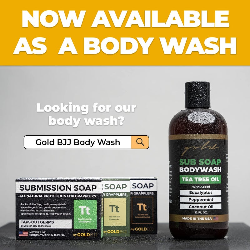 Gold BJJ Premium Tea Tree Oil Soap - USA Made Bar Soap for BJJ, Jiu Jitsu, Wrestling, and Grappling (2-Pack of 4 Ounce Soap Bars, Activated Charcoal) - Image 5