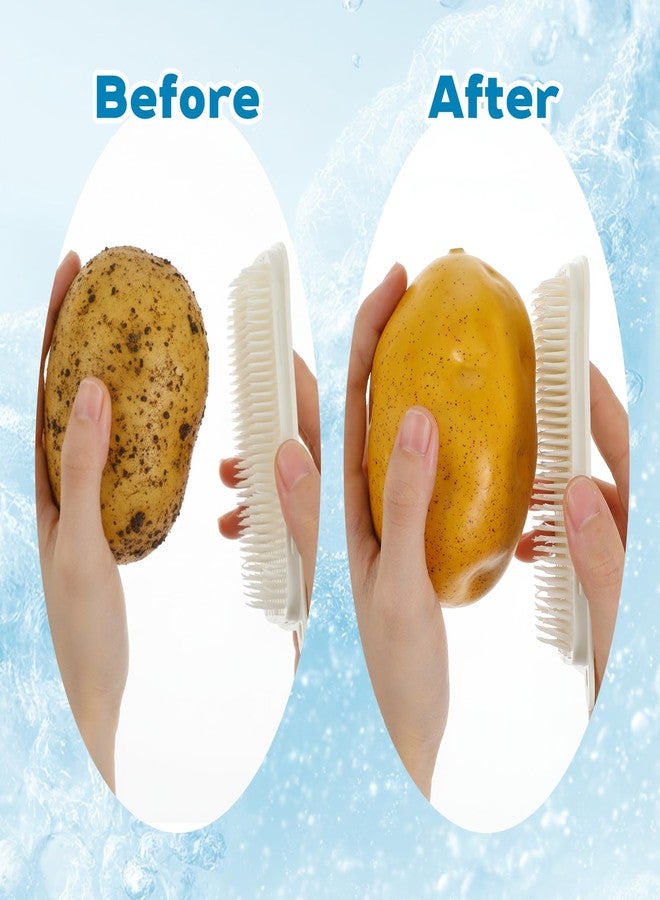 Guduling 2pcs Vegetable Brush Scrubber, Silicone Potato Brushes Scrubber, Veggie Scrubber Brush, Potato Cleaner Brushes for Produce Potatoes, Carrots, Lotus Root, Veggie Fruit Wash Cleaner - Image 3
