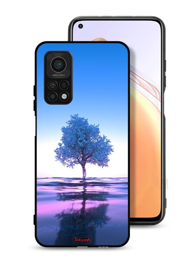 Tolwak Xiaomi Mi 10T Pro 5G Protective Case Cover Tree Neon Body Of Water Reflection Digital Art  - Image 1