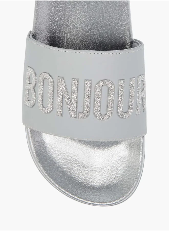 Celeste Womens Typographic Detail Slides
