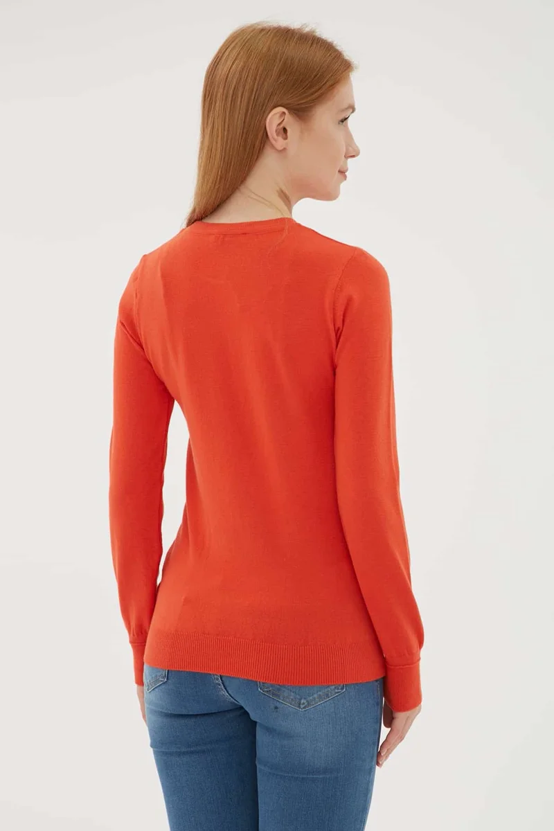 فاشن فريندز Standard Fit Crew Neck Knitwear Sweater Women's Sweater 24K0777K1
