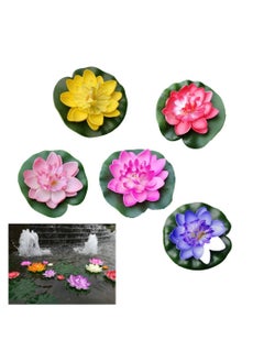 Artificial Lotus Flowers, Floating Lifelike Pond Decor Water Lily, for Home Garden Pond Decoration (5 Pcs)