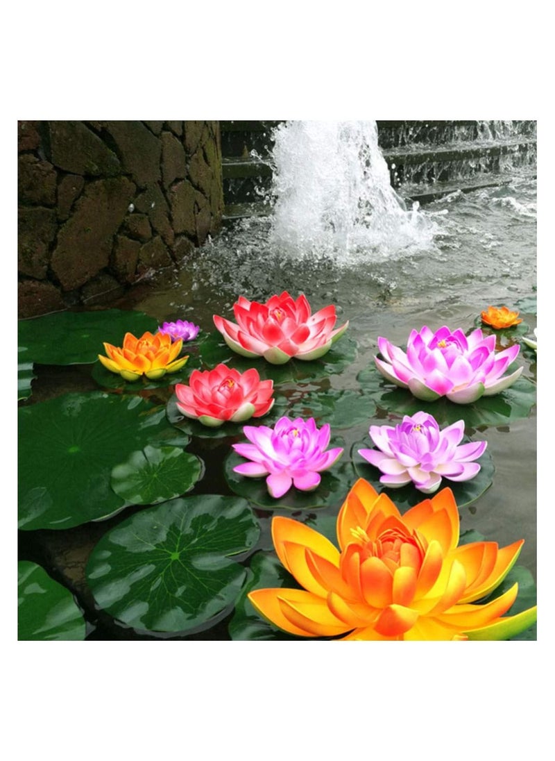SYOSI - Artificial Lotus Flowers, Floating Lifelike Pond Decor Water Lily, for Home Garden Pond Decoration (5 Pcs) - Image 1