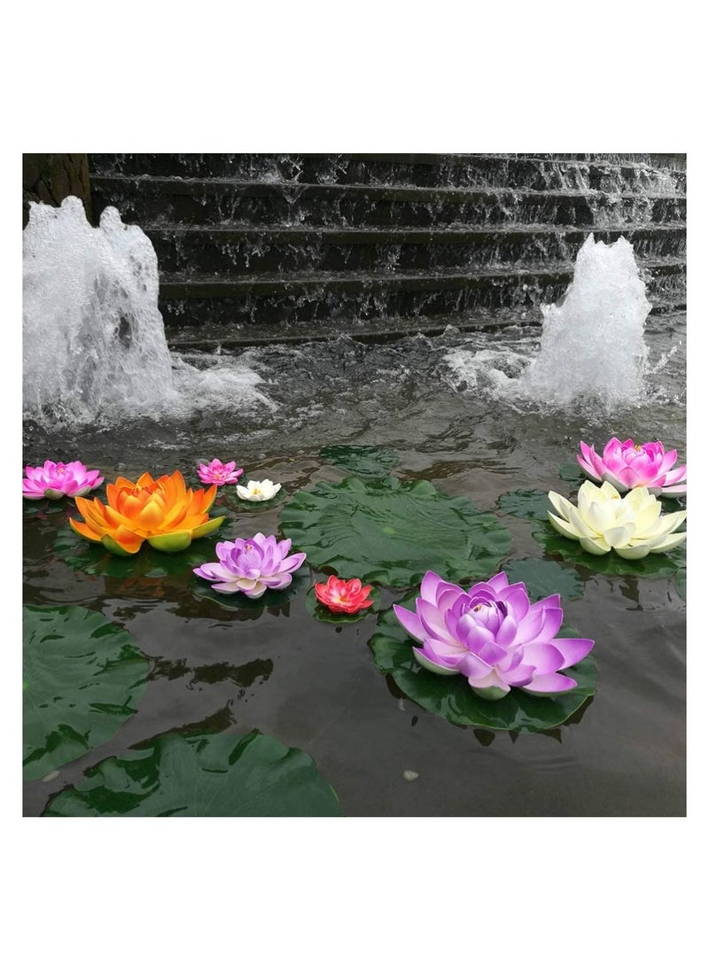 SYOSI - Artificial Lotus Flowers, Floating Lifelike Pond Decor Water Lily, for Home Garden Pond Decoration (5 Pcs) - Image 1