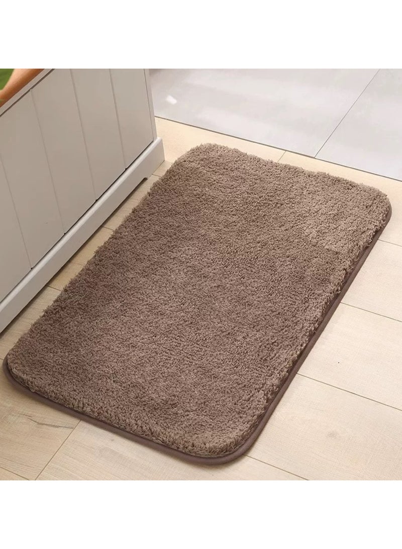 Ultra fine fiber bathroom floor mat with strong anti slip and water absorption properties, fast drying carpet mat suitable for living room, kitchen, bedroom, bathroom, balcony, home decoration (50 * 80cm), machine washable 