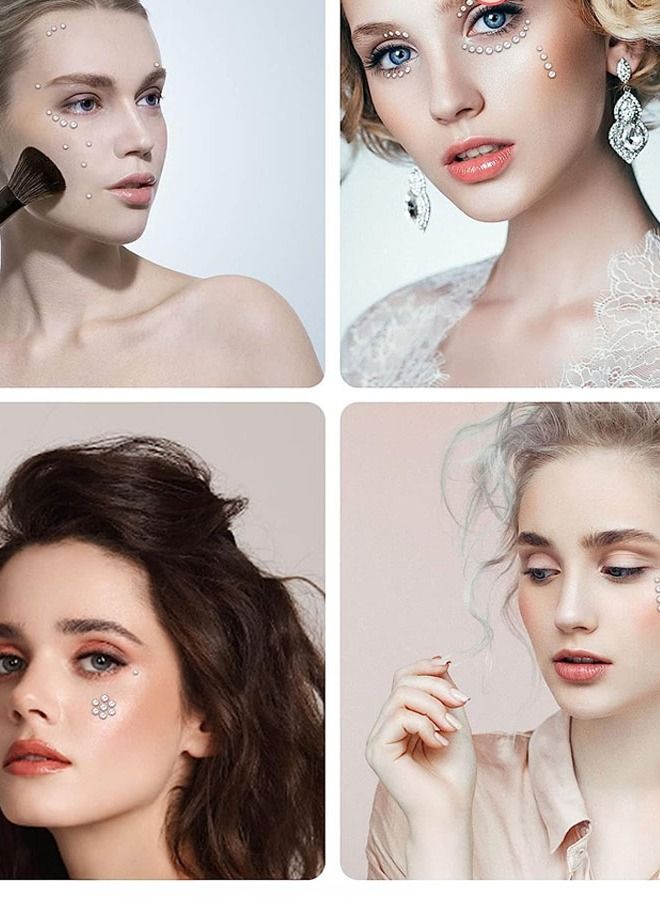 Self adhesive face and body tattoo stickers shiny crystal stones and pearls suitable for face body and nail decoration - Image 4