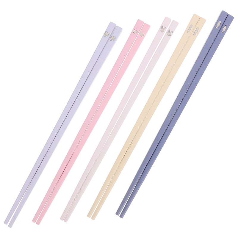Elegant Alloy Chopsticks with Non-Slip Grip for Family Meals and Durable Use - Image 5