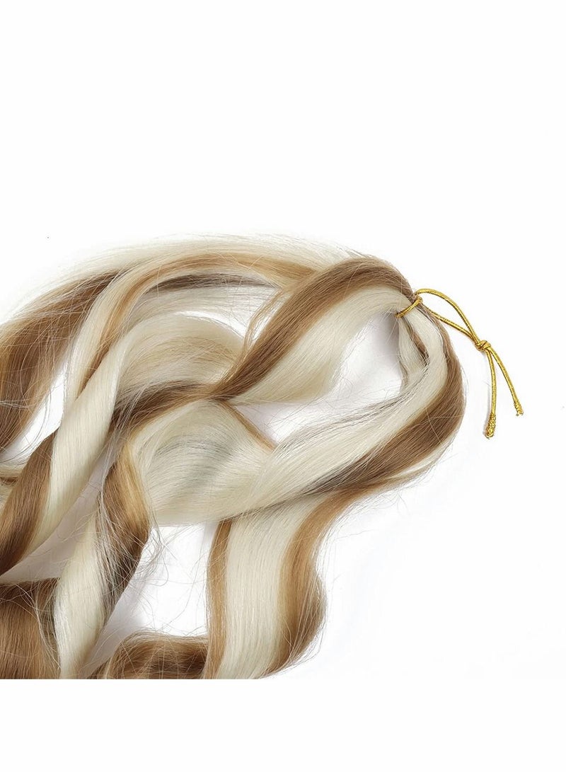 SYOSI 3 عبوات من شعر تجديل نطاط متمدد مسبقًا، شعر تجديل مموج فضفاض بطول 55.88 سم، تم تمديده مسبقًا، ضفائر تجعيد فرنسية، وصلات شعر صناعية، شعر تجديل مموج فاخر ممدد مسبقًا للنساء - Image 5