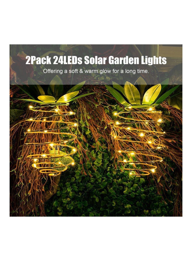 NIBEMINENT 2-Piece Pineapple Shape Hanging LED Solar Light For Garden Warm White - Image 3