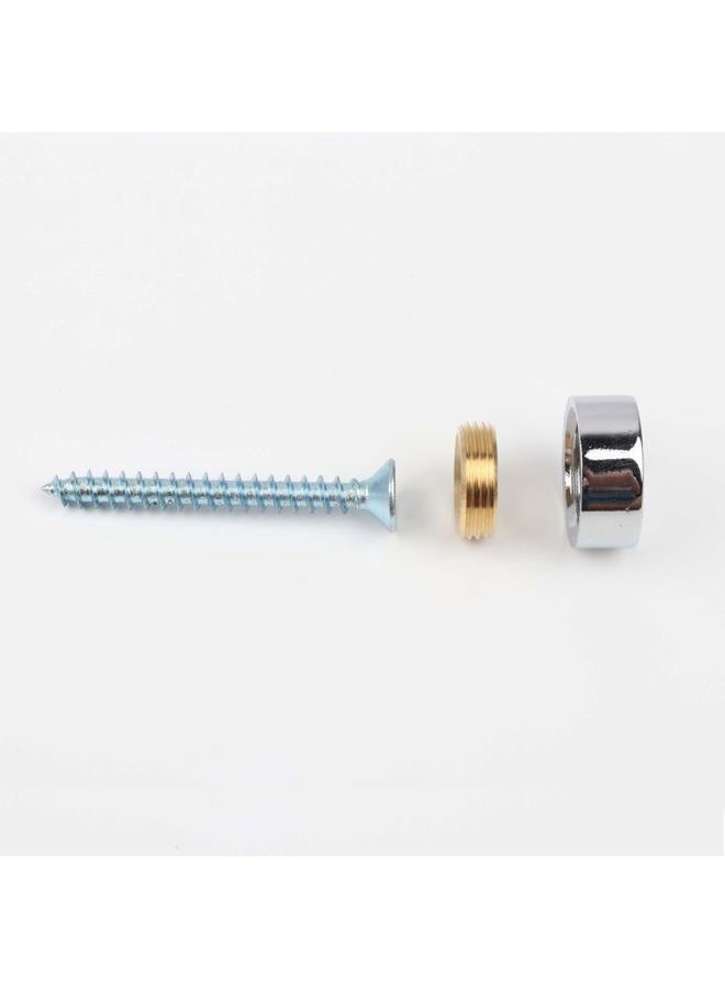 malleable Mirror Screws,Brass Cap Decorative Mirror Nails,0.6",Polished Chrome,4 Pack - Image 5