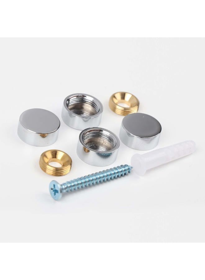 malleable Mirror Screws,Brass Cap Decorative Mirror Nails,0.6",Polished Chrome,4 Pack - Image 4
