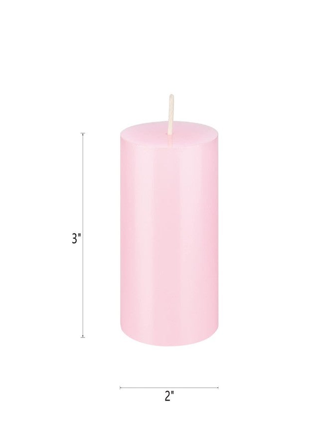 SRG 1 pc Unscented Pink Round Pillar Candle, Hand Poured Premium Wax Candles 2 Inch x 3 Inch, Home Décor, Wedding Receptions, Baby Showers, Birthdays, Celebrations, Party Favors & More - Image 2
