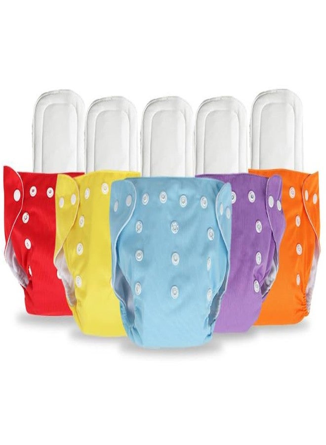 Flere Reusable Baby Cotton Cloth Diapers - Adjustable & Washable with Insert Pads for 0-3 Years | Soft, Waterproof & Eco-Friendly (Red and Purple, Pack of 1) - Image 1