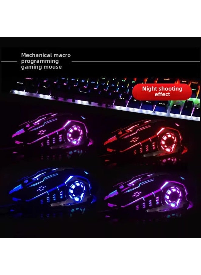 Tarantula S20 Metal Game Computer Competitive Eating Chicken Luminous Mouse Usb Wired Desktop Notes Weighted Mouse-Color:Wolf Spider S12 Gaming Mouse Black - Image 4