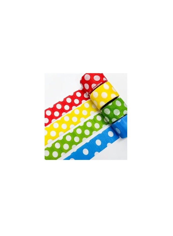 Flamingo Crepe Paper Unique Polka Dot (Pack of 2) 2inch x 90feet Red and Green - Image 2