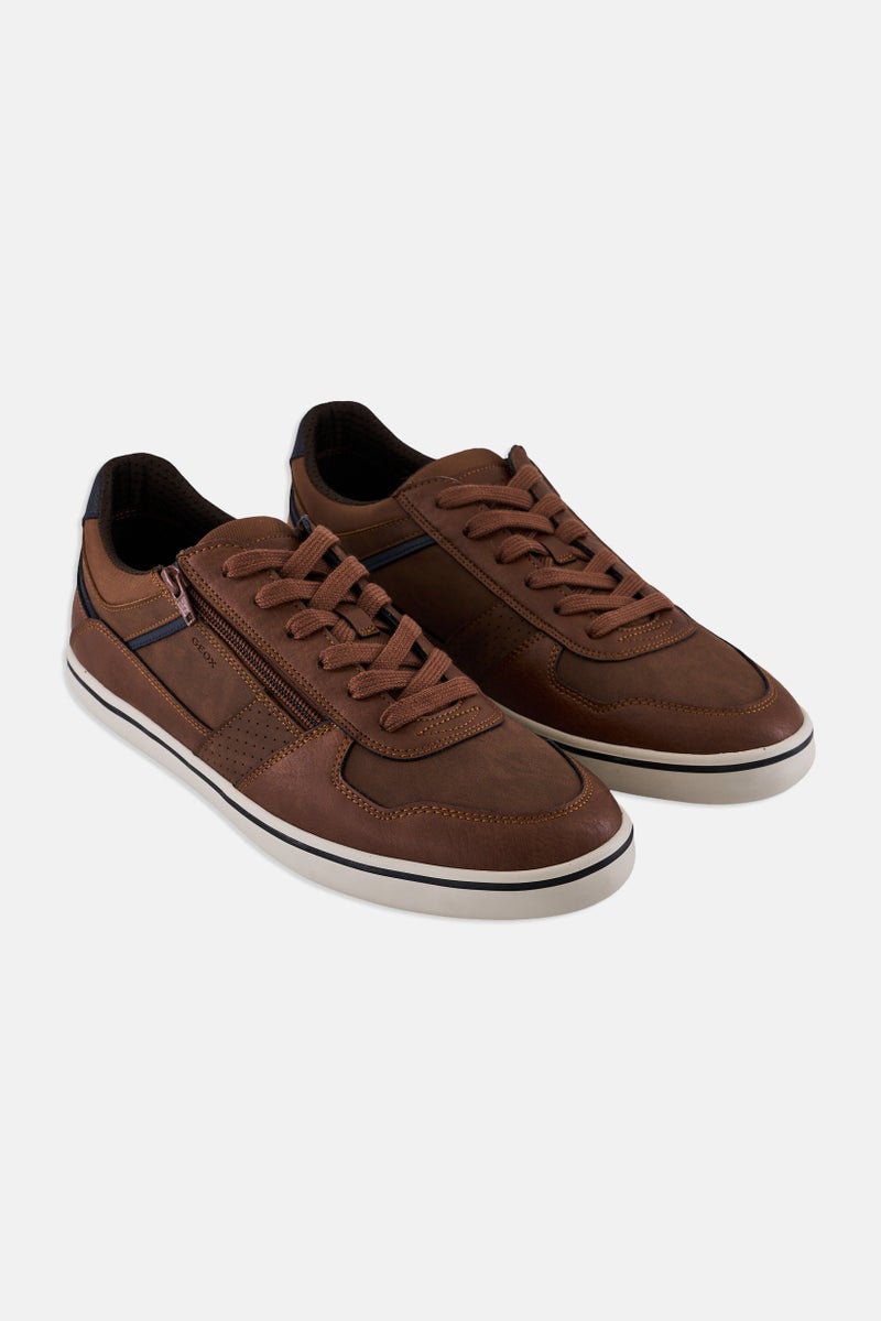 GEOX Men Elver Lace Up Sneakers, Brown  - Image 1