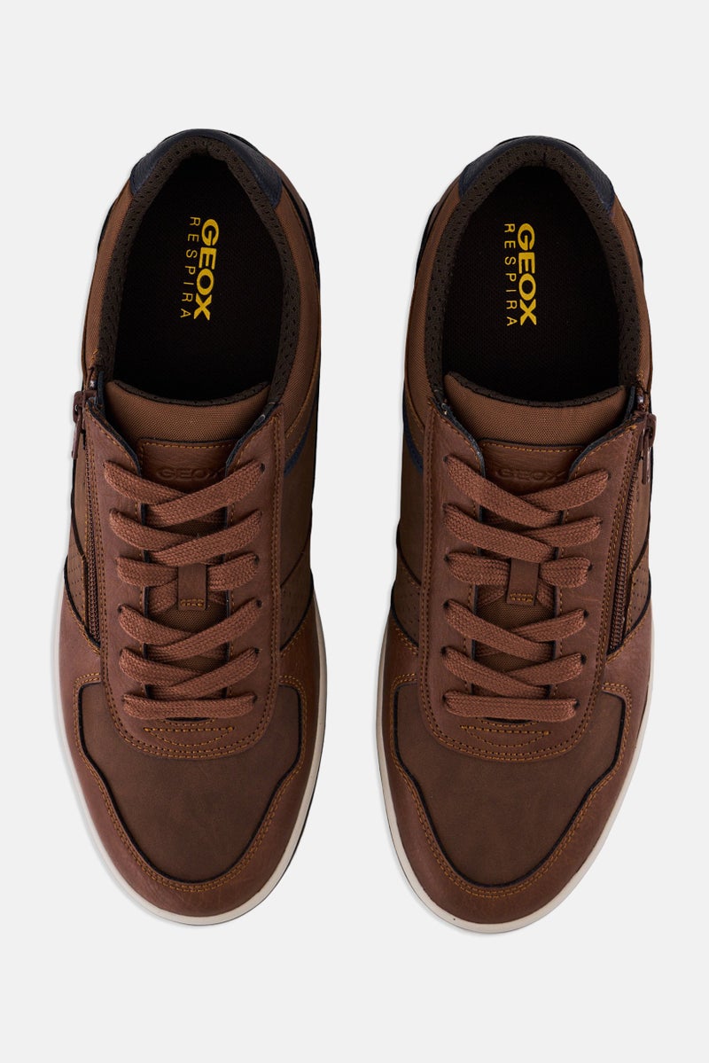 GEOX Men Elver Lace Up Sneakers, Brown  - Image 3