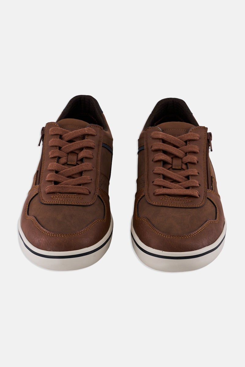 GEOX Men Elver Lace Up Sneakers, Brown  - Image 4