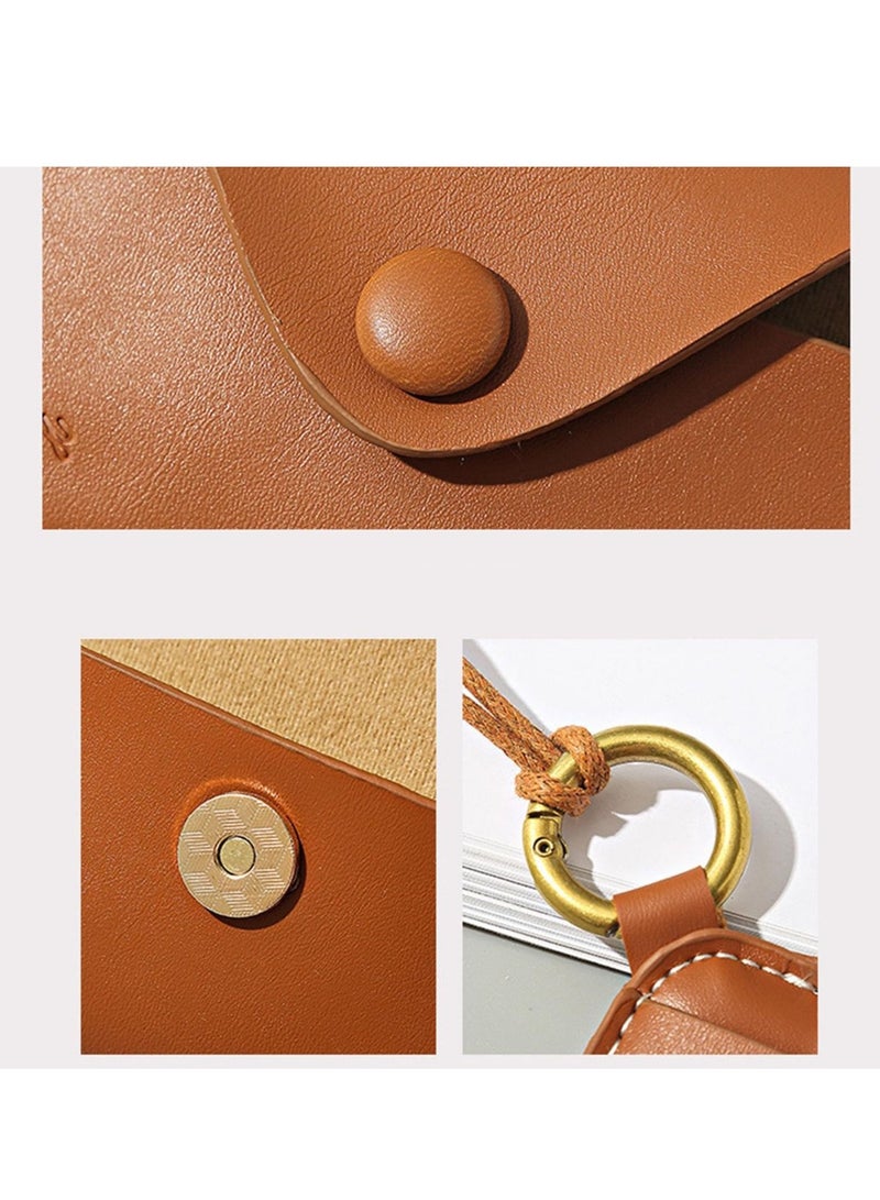 Excefore Glasses Pouch, Leather Case Holder, Glasses Case Soft, Portable Universal Genuine Leather Slim Eyeglass Pouch for Sunglasses Reading Glasses Eyeglass - Image 2