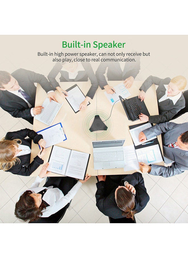 Generic - USB Speakerphone Conference Microphone Omnidirectional Computer Mic 360° Voice Pickup with Mute Key for Skype/Video Conference/Online Course/Live Streaming/Gaming/Daily Chatting - Image 1