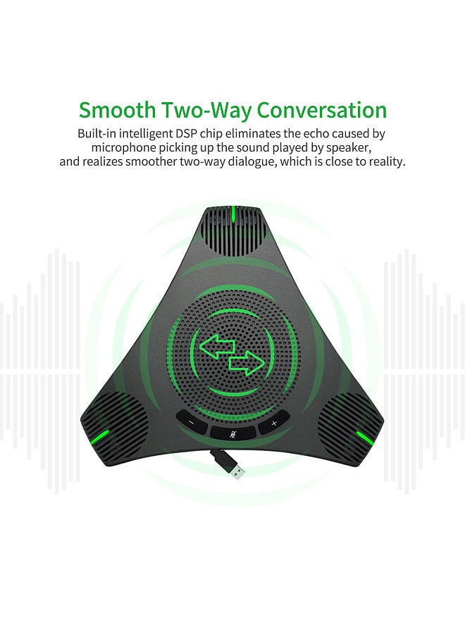 Generic - USB Speakerphone Conference Microphone Omnidirectional Computer Mic 360° Voice Pickup with Mute Key for Skype/Video Conference/Online Course/Live Streaming/Gaming/Daily Chatting - Image 1