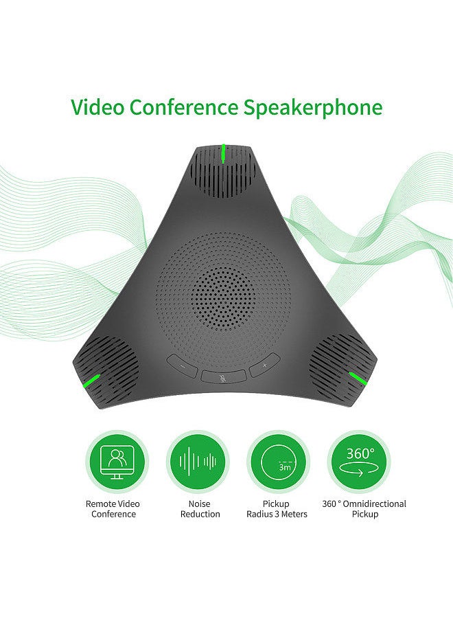 Generic - USB Speakerphone Conference Microphone Omnidirectional Computer Mic 360° Voice Pickup with Mute Key for Skype/Video Conference/Online Course/Live Streaming/Gaming/Daily Chatting - Image 1
