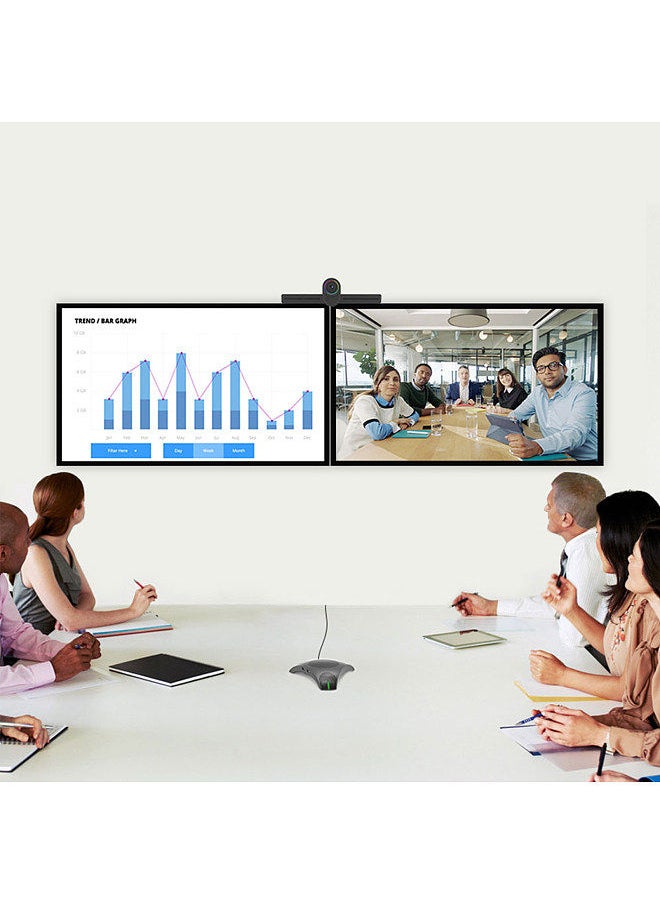 Generic - USB Speakerphone Conference Microphone Omnidirectional Computer Mic 360° Voice Pickup with Mute Key for Skype/Video Conference/Online Course/Live Streaming/Gaming/Daily Chatting - Image 1