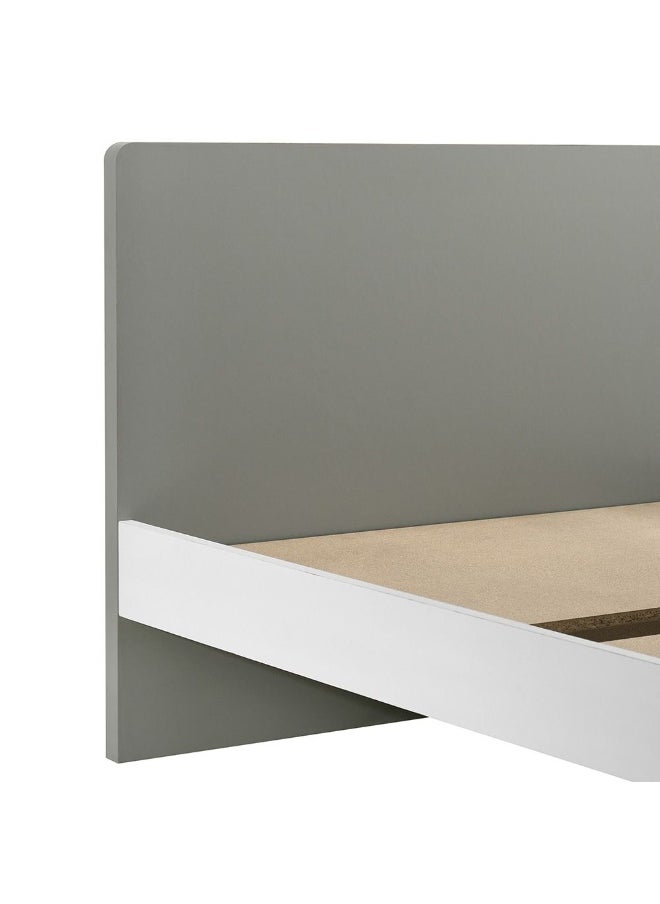 DANUBE HOME Genius 90X200 Kids Bed Modern Design Wooden Single Bed Frame Furniture Comfortable Bed (Mattress Not Included) L205.8Xw94.8Xh79Cm-White+Grey  - Image 1