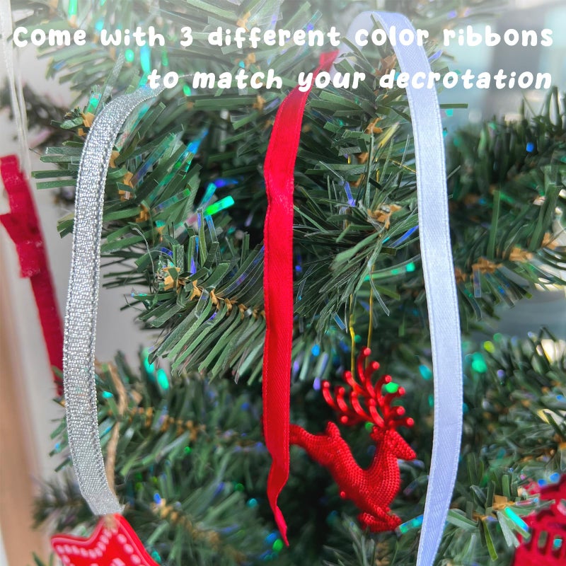 Venhoo Christmas Snowflake Ornaments 2024 Decorations Metallic Hanging Rhinestones Glitter Snow Flake Christmas Tree Decorations Indoor for Winter Home Window Room Door-Silver - Image 4