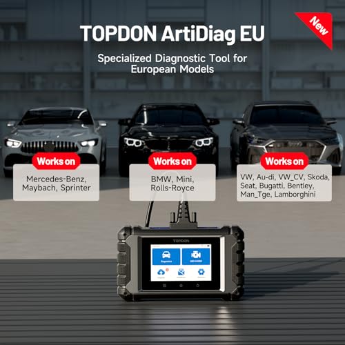 Topdon TOPDON ArtiDiag EU Bi-Directional Scanner, Full-System Diagnostic Tool for Mercedes-Benz, BMW, V.A.G Group, ECU Online Coding, All Service Functions, Active Test, V.A.G Guidance, Lifetime Free Update - Image 2