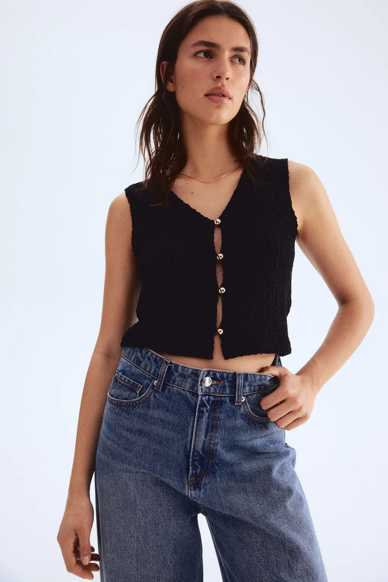 H&M Textured jersey waistcoat