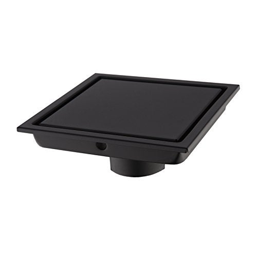 Orhemus 304 Stainless Steel Square Shower Floor Drain with Tile Insert Grate Removable Cover 6 inch Long, Matte Black Plated Finished - Image 1