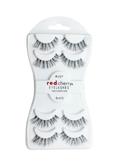 Red Cherry Red Cherry Eyelashes Human Hair Black 4 IN 1 # Lily  - Image 3