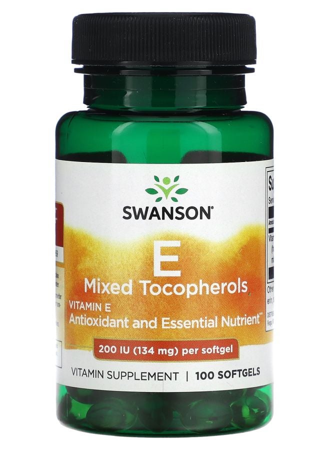 Vitamin E Mixed Tocopherols 200 IU (134 mg) 100 Softgels
