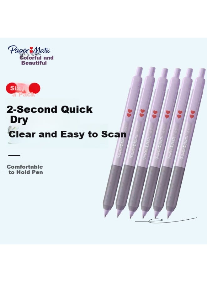 Papermate Paper Mate 0.5Mm High-Value Clickable Gel Pen Student Gift Fruit Series Blueberry G210 Black 6-Pack - Image 1
